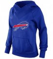 Wholesale Cheap Women's Buffalo Bills Logo Pullover Hoodie Blue