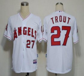 Wholesale Cheap Angels of Anaheim #27 Mike Trout White Cool Base Stitched MLB Jersey