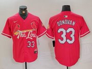 Cheap Men's St Louis Cardinals #33 Brendan Donovan Red 2024 City Connect Limited Stitched Baseball Jersey