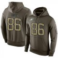 Wholesale Cheap NFL Men's Nike Philadelphia Eagles #86 Zach Ertz Stitched Green Olive Salute To Service KO Performance Hoodie