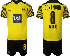 Wholesale Cheap Men 2021-2022 Club Borussia Dortmund home 8 yellow Soccer Jersey