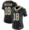 Cheap Women's New Orleans Saints #18 Spencer Rattler Black Vapor Stitched Game Jersey(Run Small)