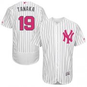 Wholesale Cheap Yankees #19 Masahiro Tanaka White Strip Flexbase Authentic Collection Mother's Day Stitched MLB Jersey