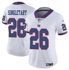 Cheap Women\'s New York Giants #26 Devin Singletary White Color Rush Stitched Jersey(Run Small)