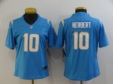 Wholesale Cheap Women's Los Angeles Chargers #10 Justin Herbert Light Blue 2020 NEW Vapor Untouchable Stitched NFL Nike Limited Jersey