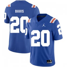 Wholesale Cheap Florida Gators 20 Malik Davis Blue Throwback College Football Jersey