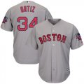 Wholesale Cheap Red Sox #34 David Ortiz Grey New Cool Base with Retirement Patch Stitched MLB Jersey