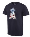 Wholesale Cheap Men's Los Angeles Angels USA Flag Fashion T-Shirt Navy Blue