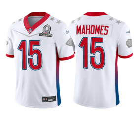 Wholesale Cheap Men\'s Kansas City Chiefs #15 Patrick Mahomes White 2022 Pro Bowl Vapor Untouchable Stitched Limited Jersey