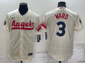 Wholesale Cheap Men\'s Los Angeles Angels #3 Taylor Ward Cream 2022 City Connect Flex Base Stitched Jersey