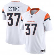 Cheap Men's Denver Broncos #37 Audric Estime White 2024 F.U.S.E. Vapor Limited Football Stitched Jersey