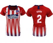 Wholesale Cheap Women's Atletico Madrid #2 Godin Home Soccer Club Jersey