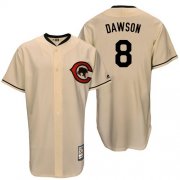 Wholesale Cheap Mitchell And Ness Cubs #8 Andre Dawson Cream Throwback Stitched MLB Jersey