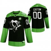 Wholesale Cheap Pittsburgh Penguins Custom Men's Adidas Green Hockey Fight nCoV Limited NHL Jersey