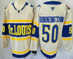 Cheap Men\'s St Louis Blues #50 Jordan Binnington Cream 2025 Winter Classic Authentic Jersey