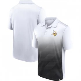 Wholesale Men\'s Minnesota Vikings White Black Iconic Parameter Sublimated Polo