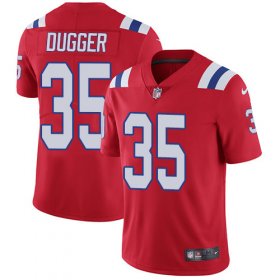 Wholesale Cheap Nike Patriots #35 Kyle Dugger Red Alternate Men\'s Stitched NFL Vapor Untouchable Limited Jersey