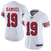 Wholesale Cheap Nike 49ers #19 Deebo Samuel White Rush Women's Stitched NFL Vapor Untouchable Limited Jersey