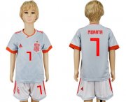 Wholesale Cheap Spain #7 Morata Away Kid Soccer Country Jersey