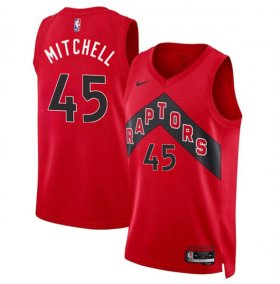 Men\'s Toronto Raptors #45 Davion Mitchell Red Icon Edition Stitched Basketball Jersey