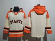 Wholesale Cheap Men's San Francisco Giants Blank Cream Ageless Must-Have Lace-Up Pullover Hoodie