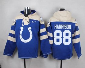 Wholesale Cheap Nike Colts #88 Marvin Harrison Royal Blue Player Pullover NFL Hoodie