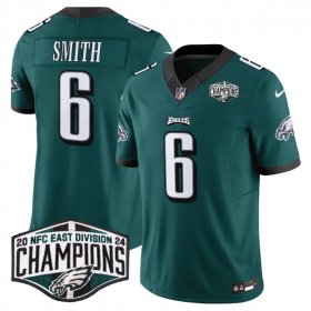 Cheap Men\'s Philadelphia Eagles #6 DeVonta Smith Green 2024 NFC East Champions F.U.S.E. Vapor Untouchable Limited Stitched Football Jersey