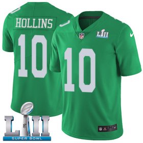 Wholesale Cheap Nike Eagles #10 Mack Hollins Green Super Bowl LII Men\'s Stitched NFL Limited Rush Jersey