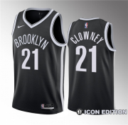 Wholesale Cheap Men's Brooklyn Nets #21 Noah Clowney Black 2023 Draft Icon Edition Stitched Basketball Jersey