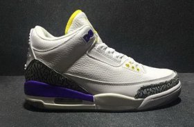 Wholesale Cheap Air Jordan 3 AIR logo on the heel White/Purple-Grey Cement