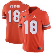 Wholesale Cheap Florida Gators 18 C.J. Worton Orange College Football Jersey