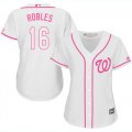 Wholesale Cheap Nationals #16 Victor Robles White/Pink Fashion Women's Stitched MLB Jersey