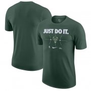 Cheap Men's Milwaukee Bucks Green Just Do It T-Shirt