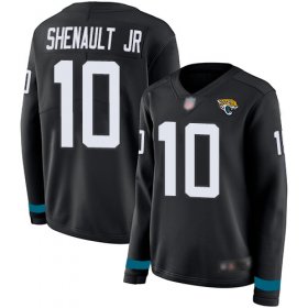 Wholesale Cheap Nike Jaguars #10 Laviska Shenault Jr. Black Team Color Women\'s Stitched NFL Limited Therma Long Sleeve Jersey