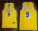 Wholesale Cheap Men's Los Angeles Lakers #9 Nick Van Exel Yellow Hardwood Classics Soul Swingman Throwback Jersey