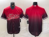 Cheap Men's San Francisco 49ers Blank Red Black With Patch Cool Base Stitched Baseball Jersey