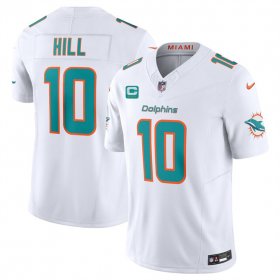 Cheap Men\'s Miami Dolphins #10 Tyreek Hill White F.U.S.E With 3-Star C Patch Vapor Limited Stitched Football Jersey