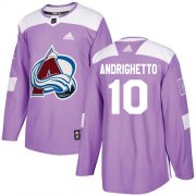 Wholesale Cheap Adidas Avalanche #10 Sven Andrighetto Purple Authentic Fights Cancer Stitched Youth NHL Jersey