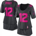 Wholesale Cheap Nike Patriots #12 Tom Brady Dark Grey Women's Breast Cancer Awareness Stitched NFL Elite Jersey