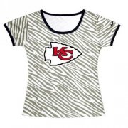 Wholesale Cheap Women's Kansas City Chiefs Sideline Legend Authentic Logo Zebra Stripes T-Shirt