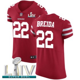 Wholesale Cheap Nike 49ers #22 Matt Breida Red Super Bowl LIV 2020 Team Color Men\'s Stitched NFL Vapor Untouchable Elite Jersey