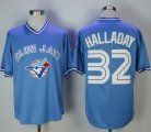 Wholesale Cheap Blue Jays #32 Roy Halladay Light Blue Cooperstown Throwback Stitched MLB Jersey