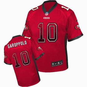 Wholesale Cheap Nike 49ers #10 Jimmy Garoppolo Red Team Color Men\'s Stitched NFL Elite Drift Fashion Jersey