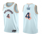 Cheap Men's San Antonio Spurs #4 DeAaron Fox Light Blue 2024-25 City Edition Stitched Basketball Jersey