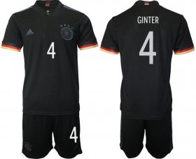 Wholesale Cheap Men 2020-2021 European Cup Germany away black 4 Adidas Soccer Jersey