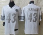 Wholesale Cheap Nike Steelers #43 Troy Polamalu White Men's Stitched NFL Limited Platinum Jersey