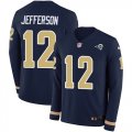 Wholesale Cheap Nike Rams #12 Van Jefferson Navy Blue Team Color Men's Stitched NFL Limited Therma Long Sleeve Jersey