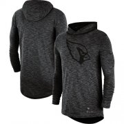 Wholesale Cheap Men's Arizona Cardinals Nike Heathered Charcoal Fan Gear Tonal Slub Hooded Long Sleeve T-Shirt