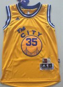 Cheap Youth Golden State Warriors #35 Kevin Durant Yellow The City Swingman Basketball Jersey