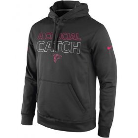 Wholesale Cheap Atlanta Falcons Nike Breast Cancer Awareness KO Pullover Performance Hoodie Charcoal